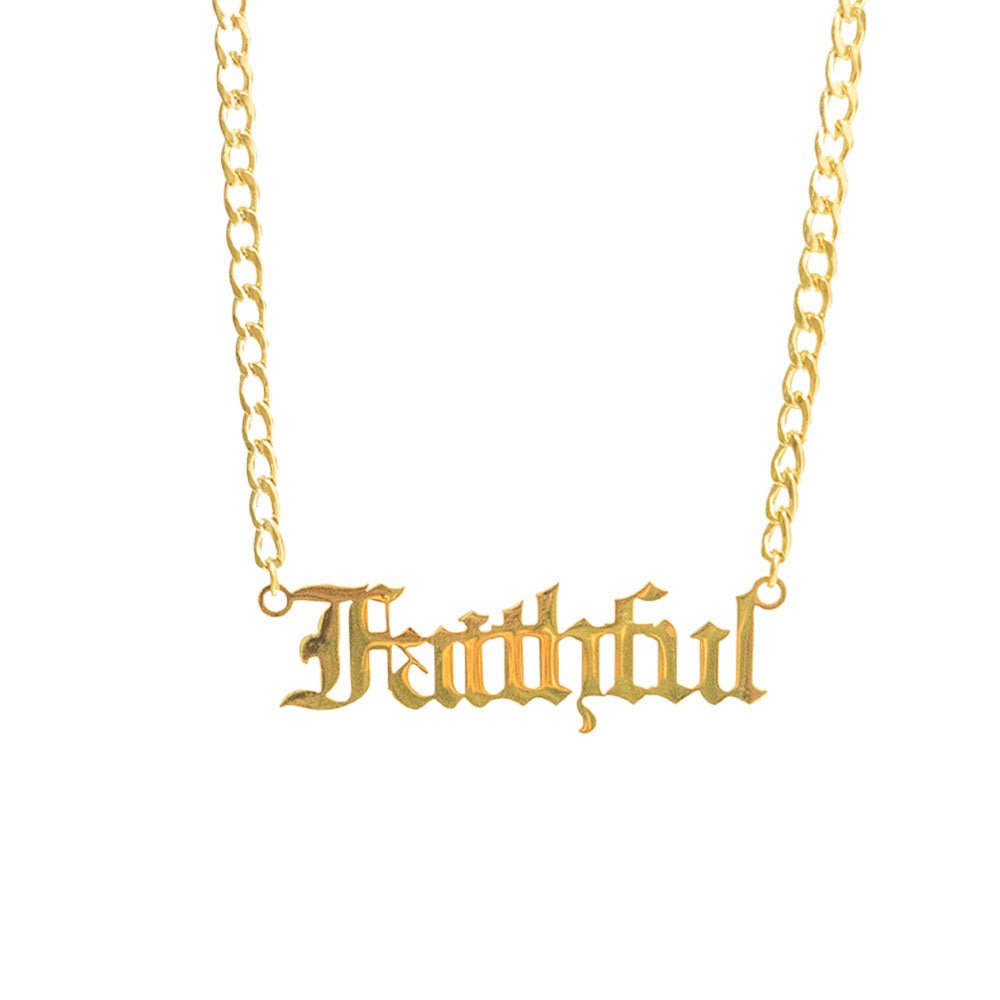 Faithful Ancient Letter - Gold Necklace -