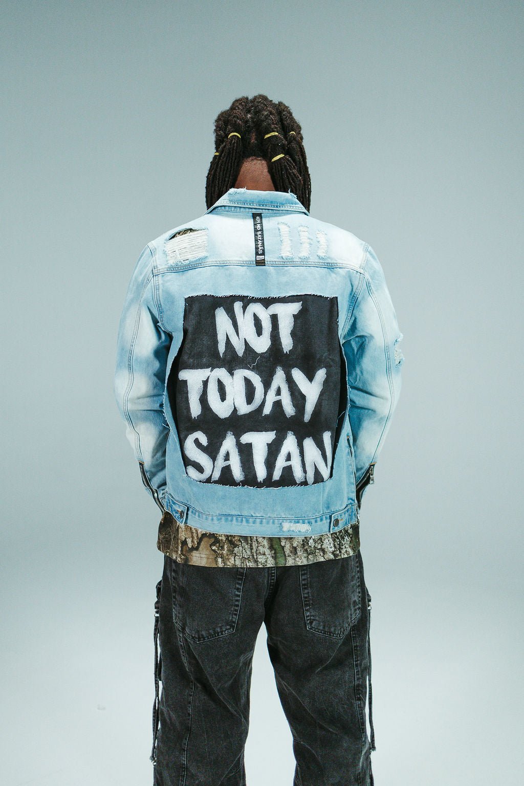 HGA Not Today Satan Blue Denim Jacket - Denim Jacket