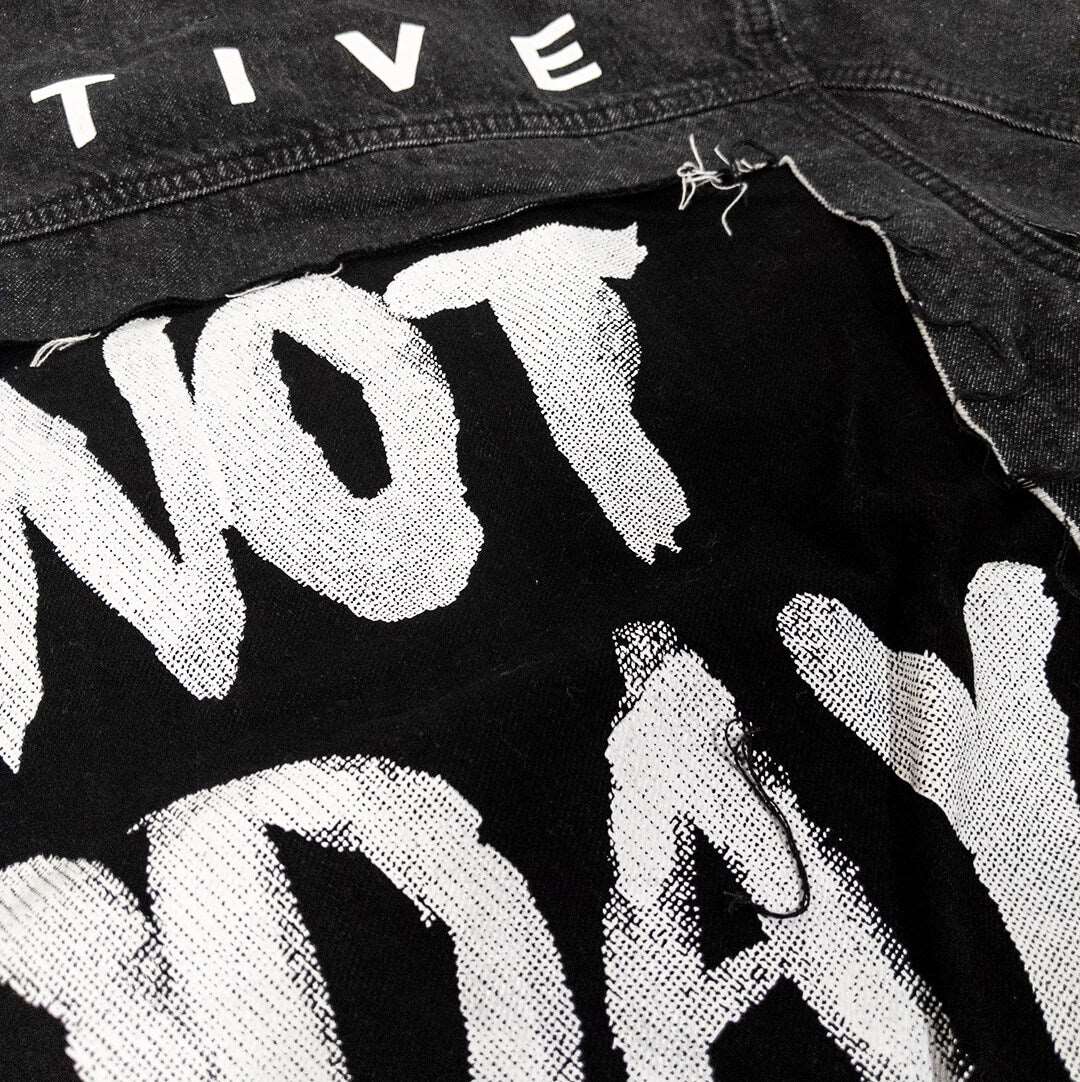 Not Today Satan Destroyed Denim Jacket - Denim Jacket