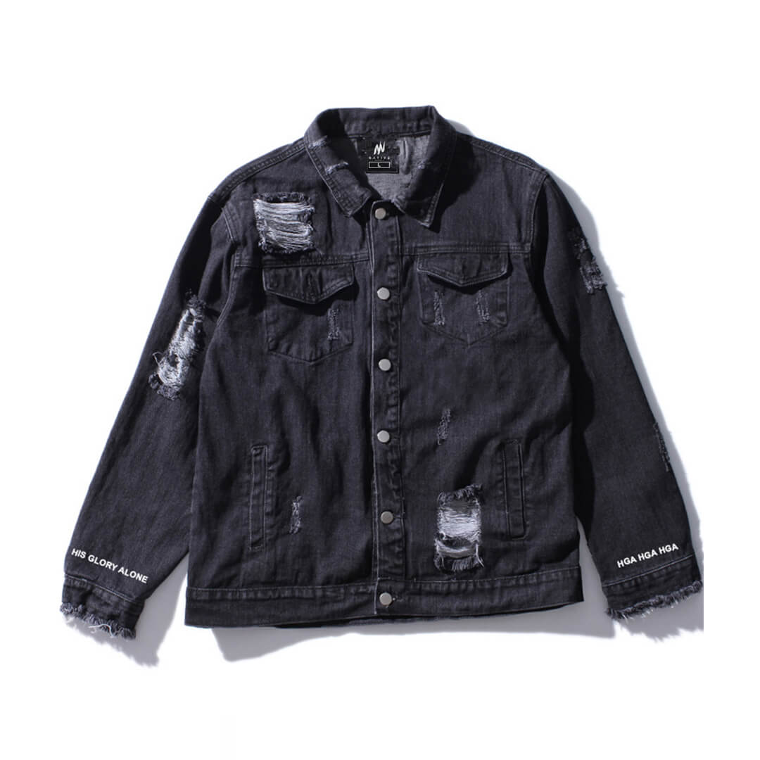 Not Today Satan Destroyed Denim Jacket - Denim Jacket