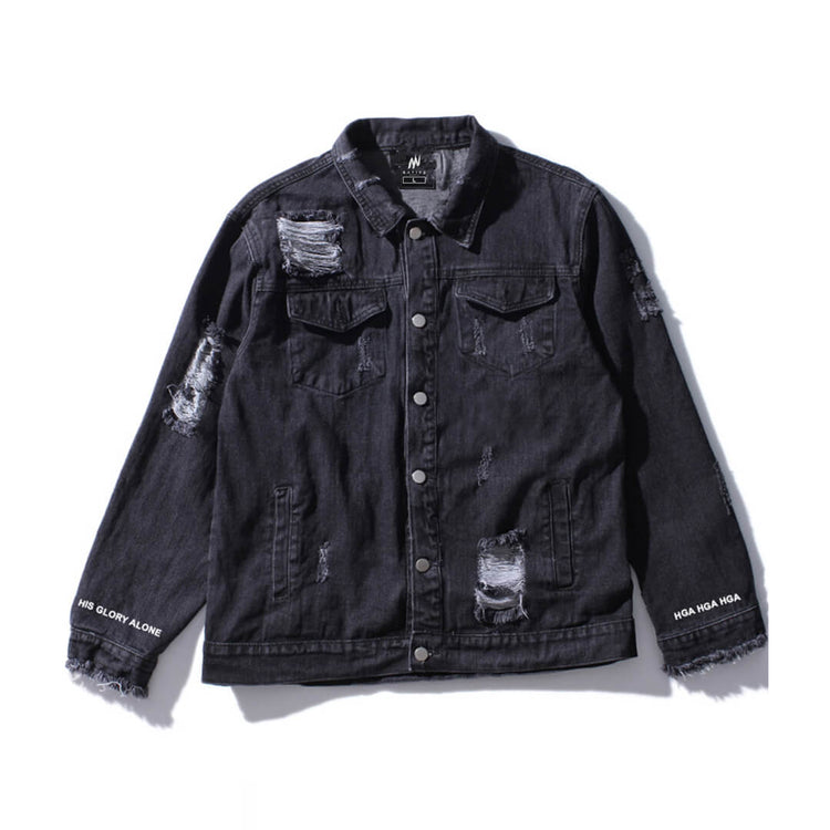 Not Today Satan Destroyed Denim Jacket - Denim Jacket