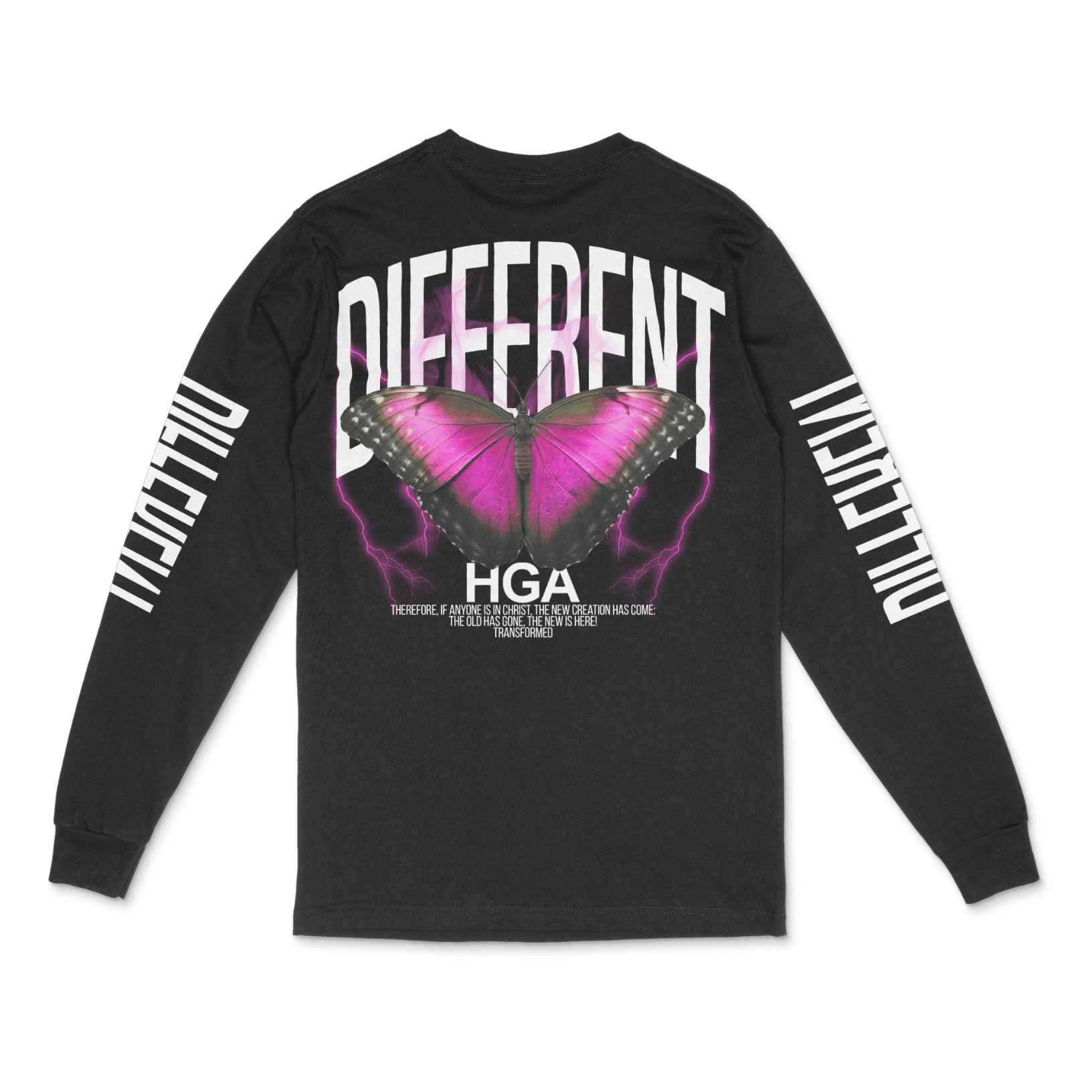Different Pink Butterfly Longsleeve Tee - 