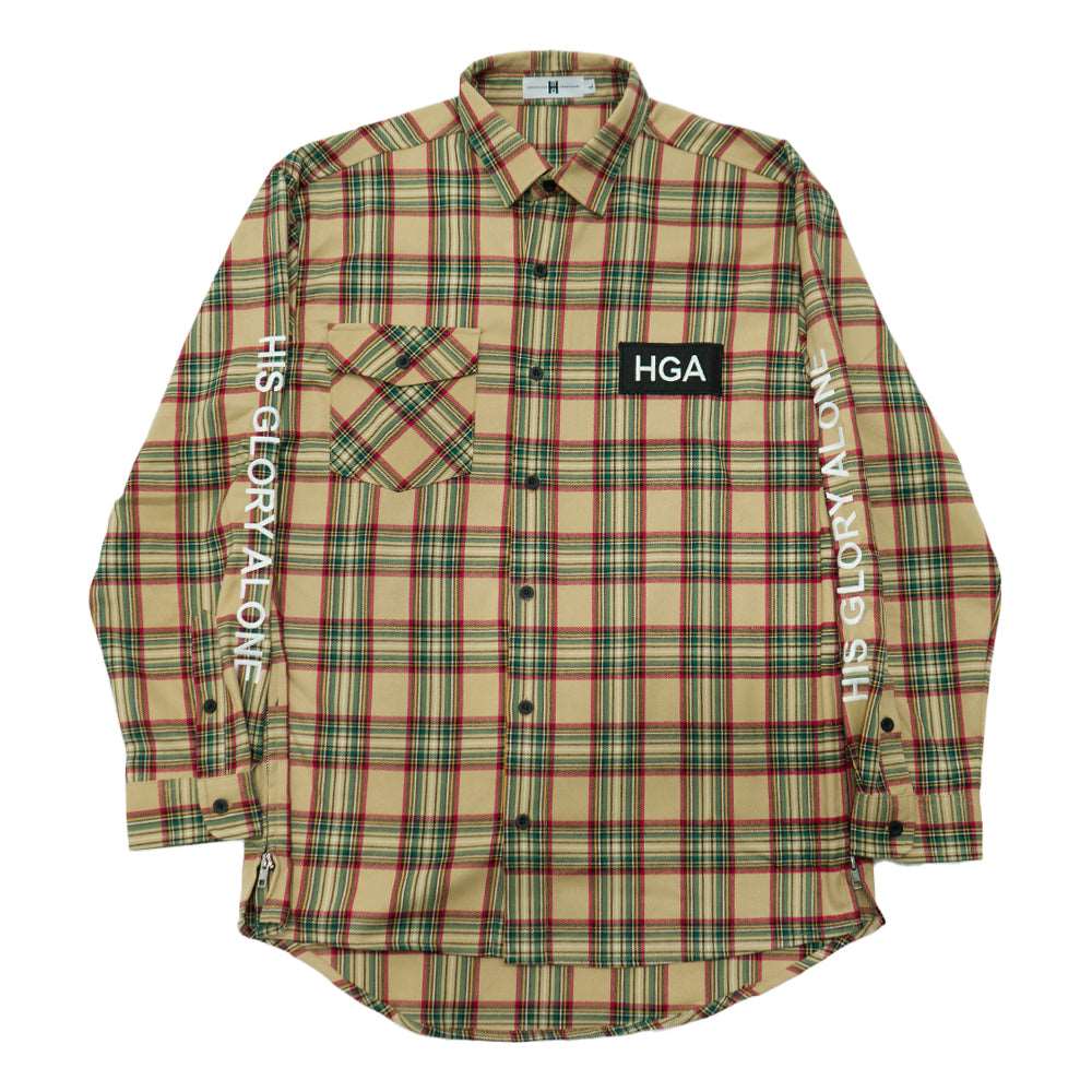 HGA Lion of Judah Flannel (Cream) - Longsleeve Tees