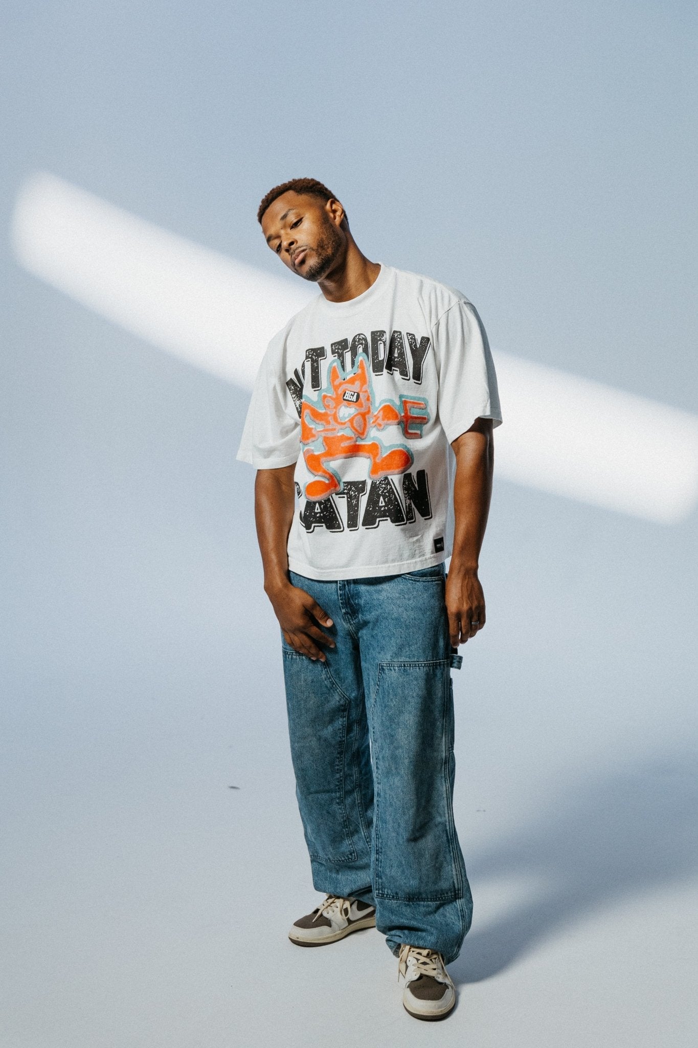 Not Today Satan Graffiti Tee - Shirt