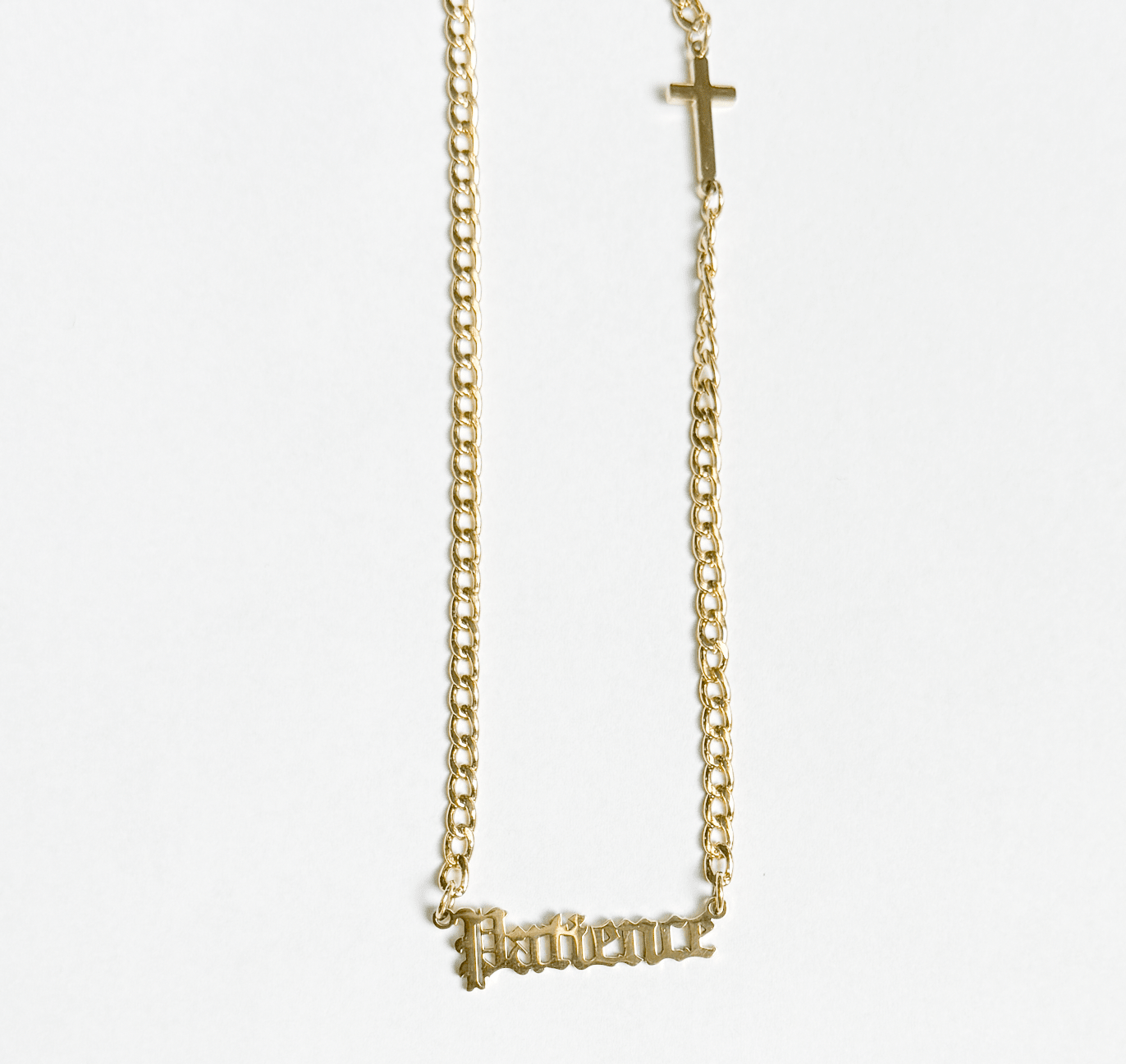 Patience Ancient Letter - Gold Necklace - 