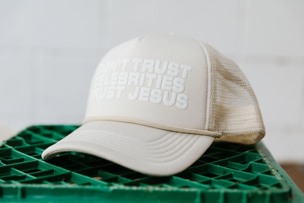 Trust Jesus Trucker Hat (cream) - Hats
