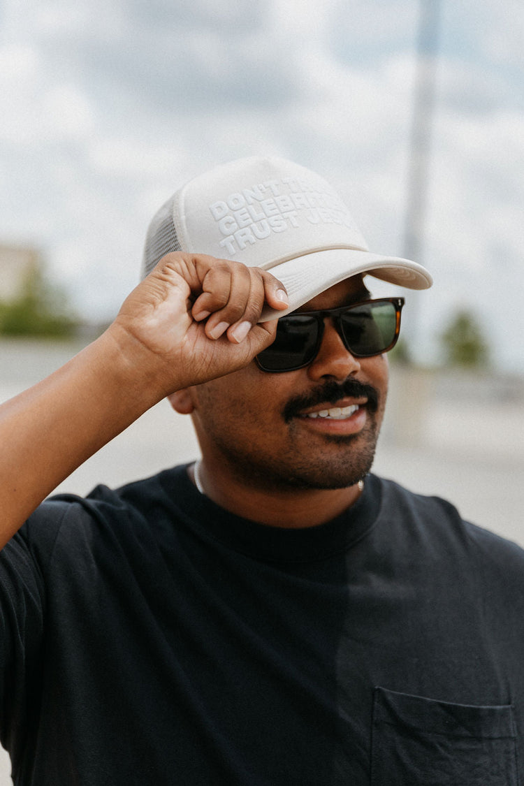 Trust Jesus Trucker Hat (cream) - Hats